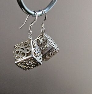 Sterling Silver Filigree Cube Earrings | Geometric Openwork | Modern Minimalism